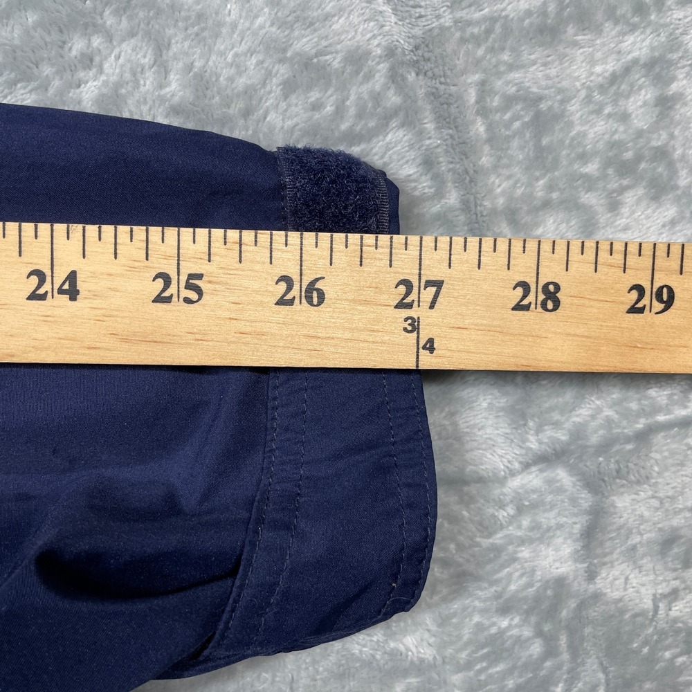 Eddie Bauer Men Navy Yellow Full Zip Windbreaker With Hood Jacket XL Lightweight - Picture 10 of 13